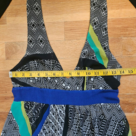 Promod‎ Halter Maxi Dress Size S Boho Smocked Festival Summer - Picture 7 of 11